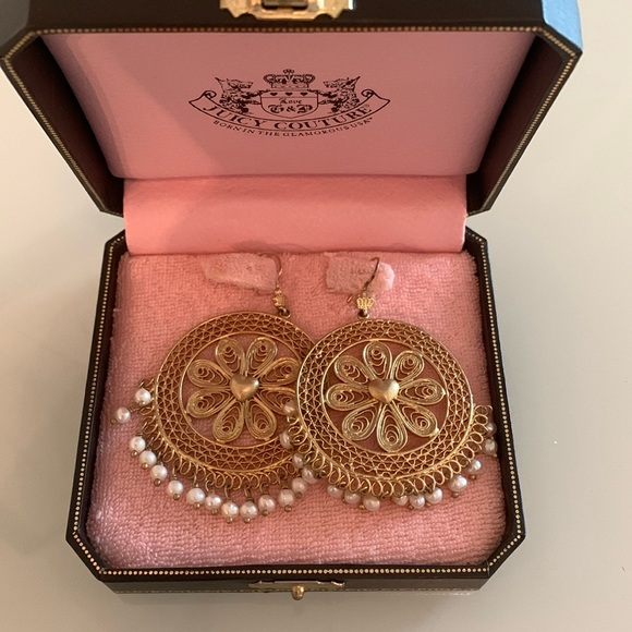 Juicy gold and pearl earrings. - Picture 1 of 4